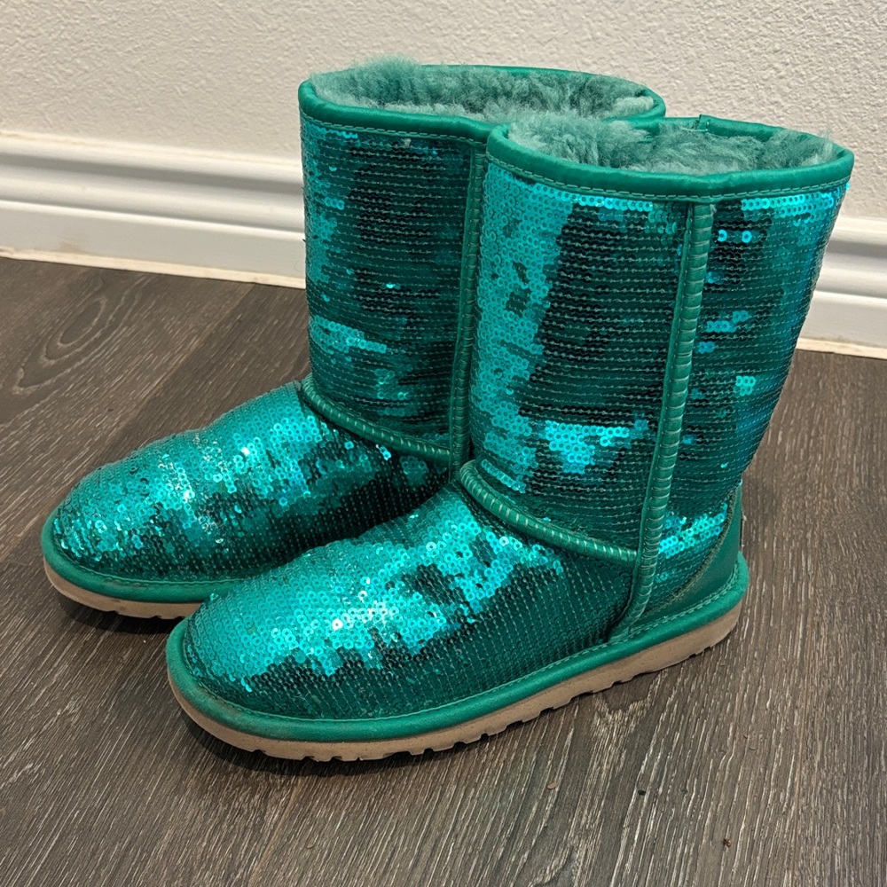 UGG Teal Sequin Boots